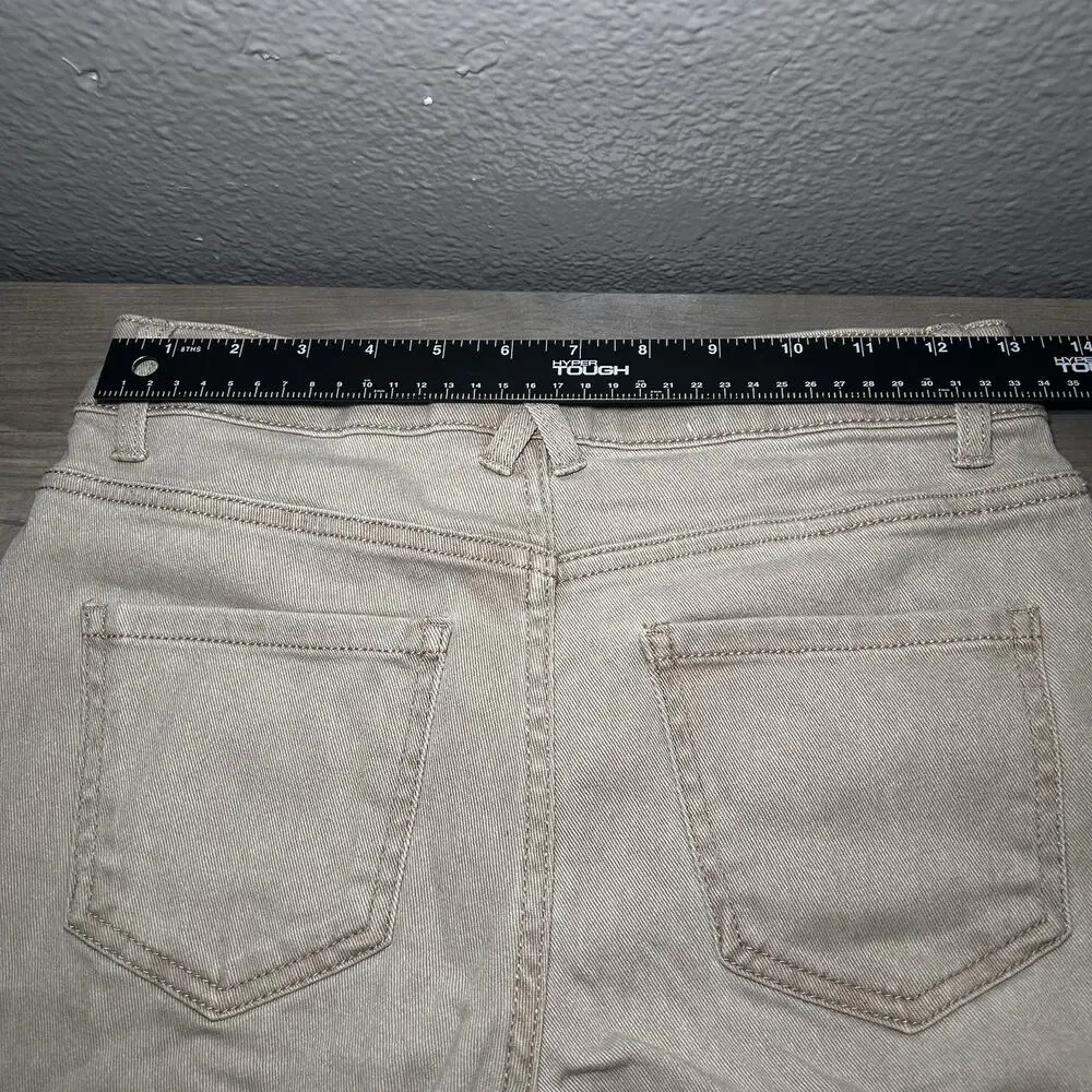 Time Tru Women Size 2 High Rise Straight Leg Jeans w/ Front Seam Taupe Brown NWT